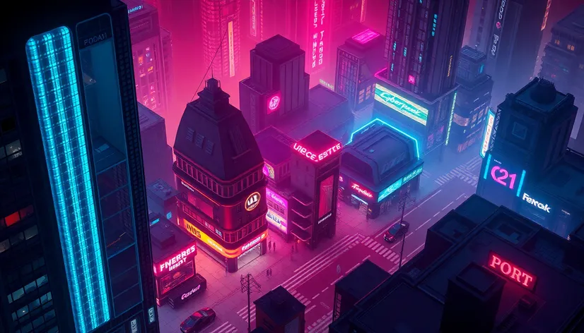 cyberpunk 2077 city isometric