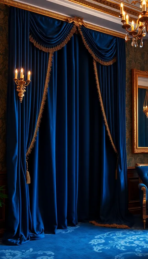 blue velvet curtains