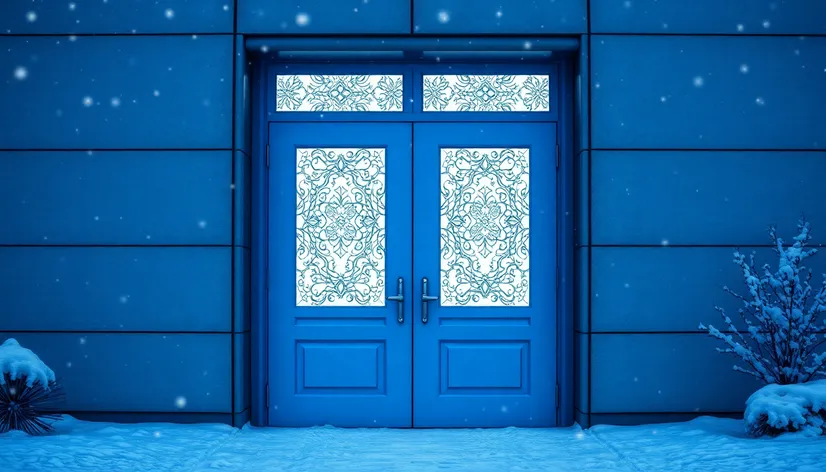 ice blue double door