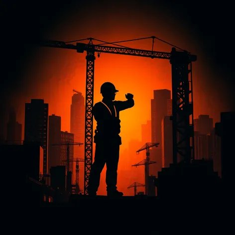 construction worker silhouette