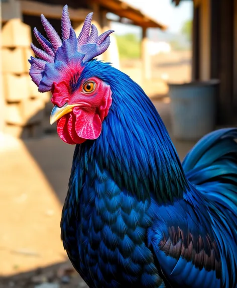 blue cochin rooster