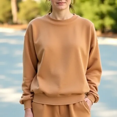 tan sweatshirt