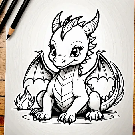 Cute baby fire dragon