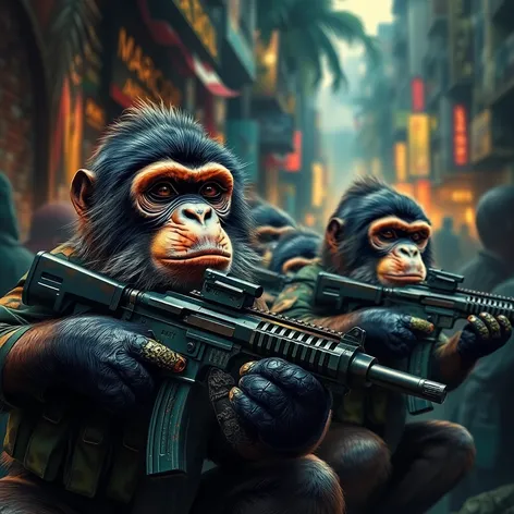 monkeys with ak 47