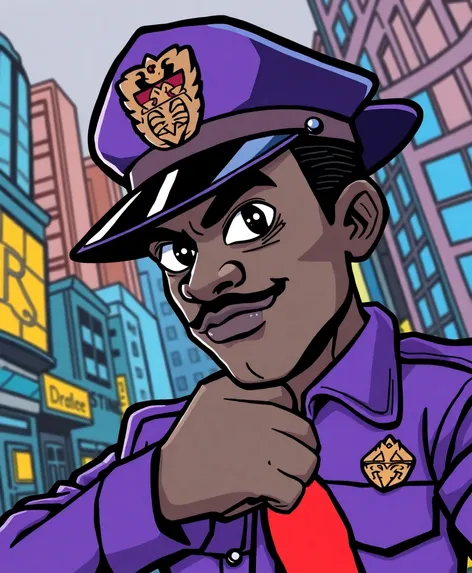 black cartoon cop