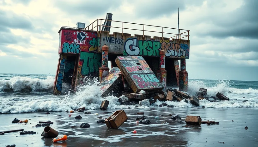 graffiti pier collapse