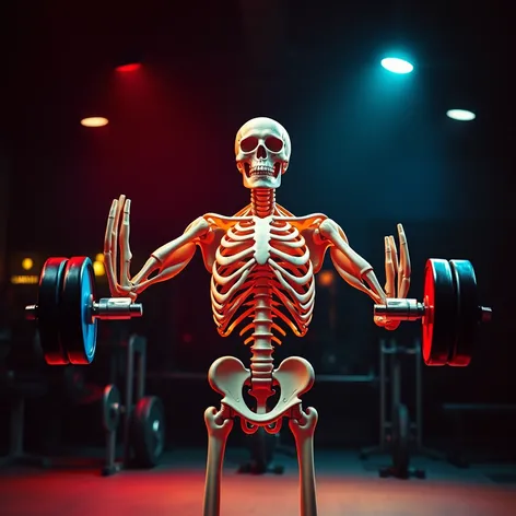 skeleton lifting weights