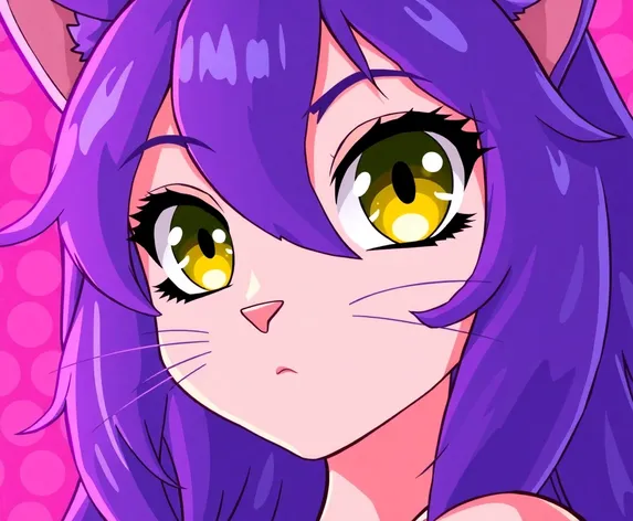 purple cat girl anime