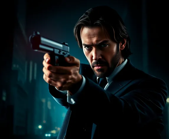 john wick holding a