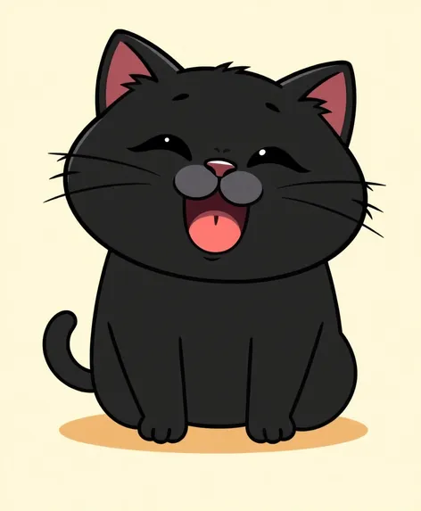 fat black cat cartoon