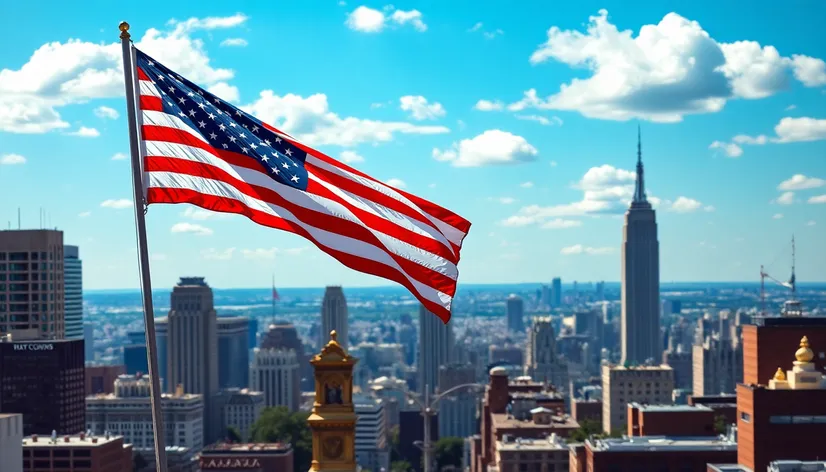 american flag waving