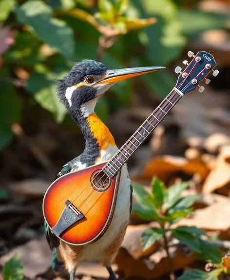 long neck mandolin bird