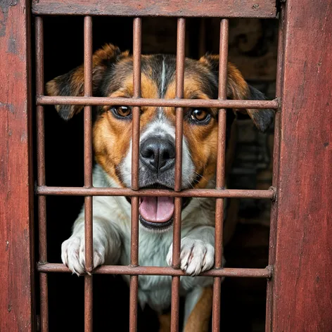 dog with cage