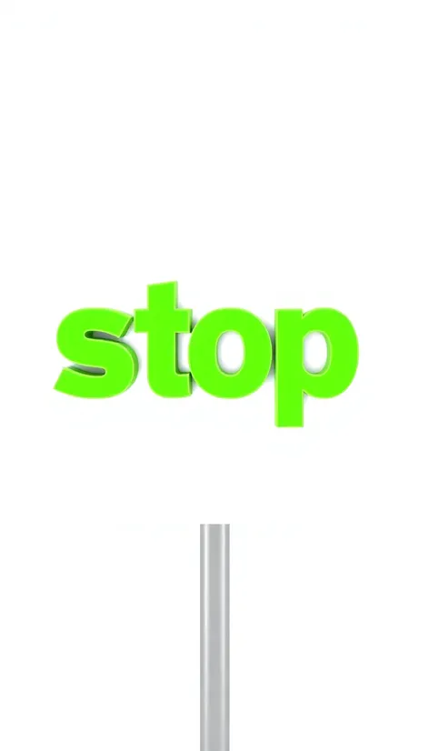 green stop sign