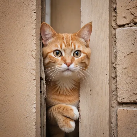 cat peeking around corner