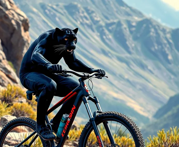 mountain biker a black