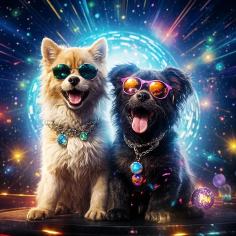 disco ball cat dog