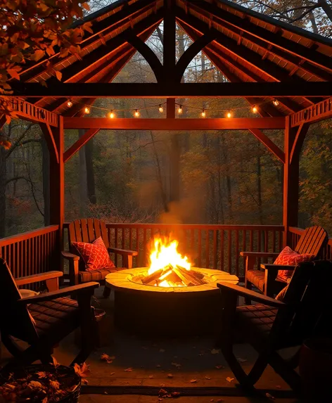 gazebo with fire pit