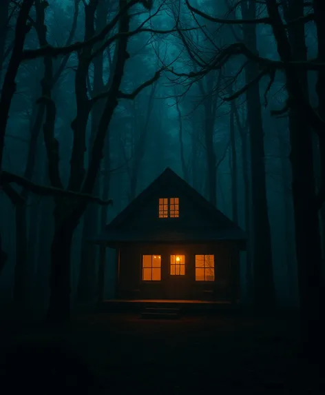 dark cabin nature wallpaper