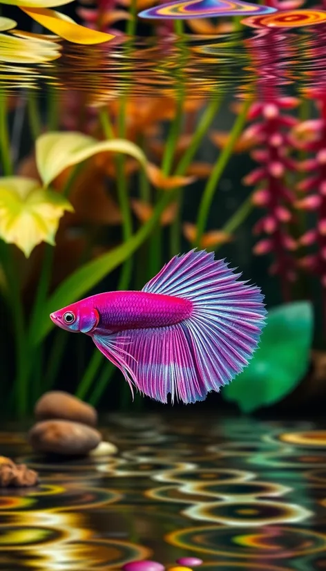 purple halfmoon betta fish