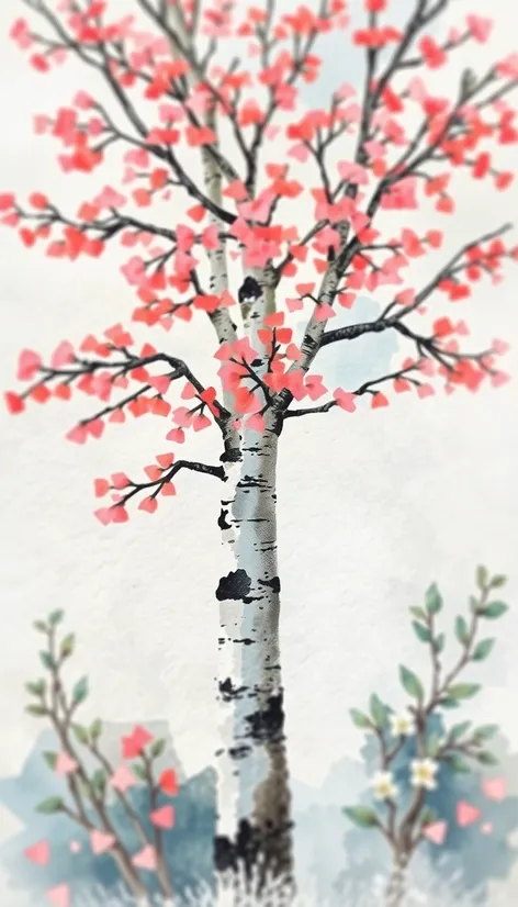 japanese birch tree artwork