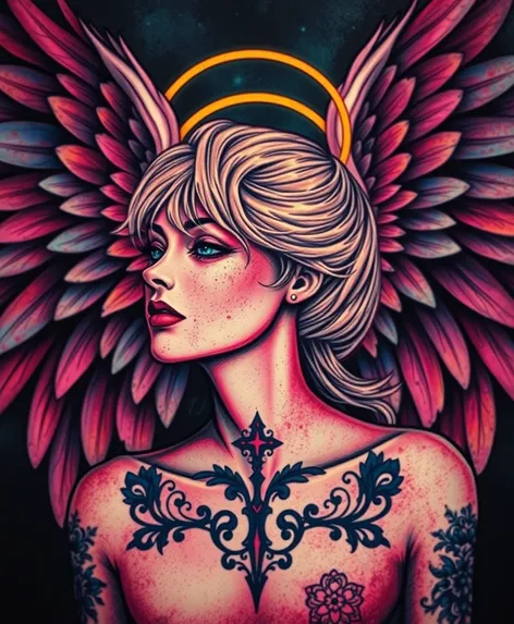 tattoo angel neck