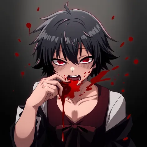 anime coughing up blood