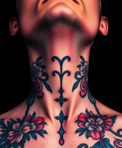 front neck tattoos