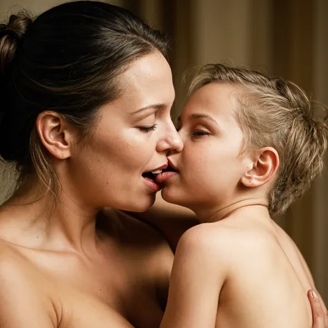 Fully naked Mother kisses