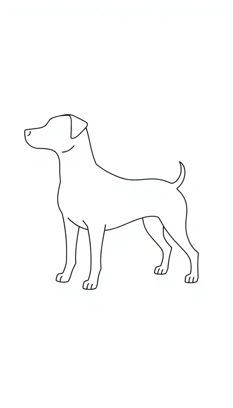 simple outline of dog