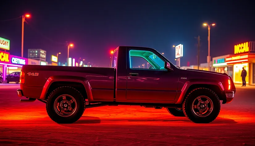 neon pickup truck wallpaper