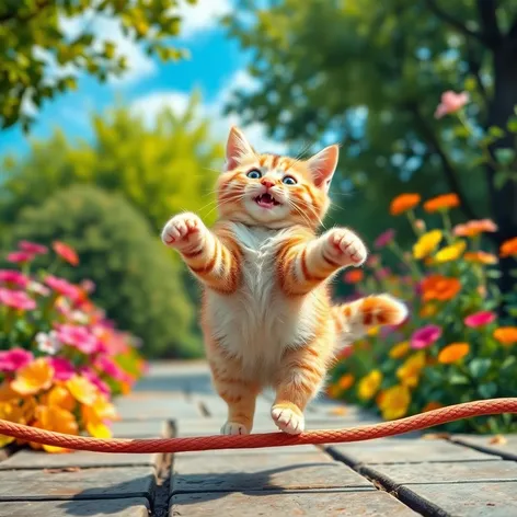 cat jumping rope