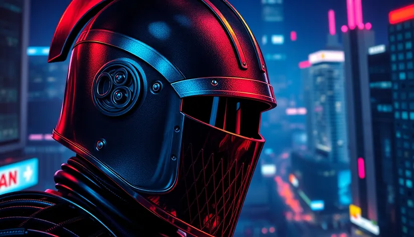 futuristic knight helmet