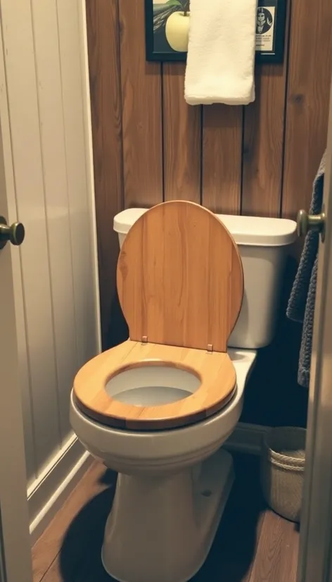 wooden toilet seat