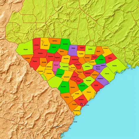 south carolina county map