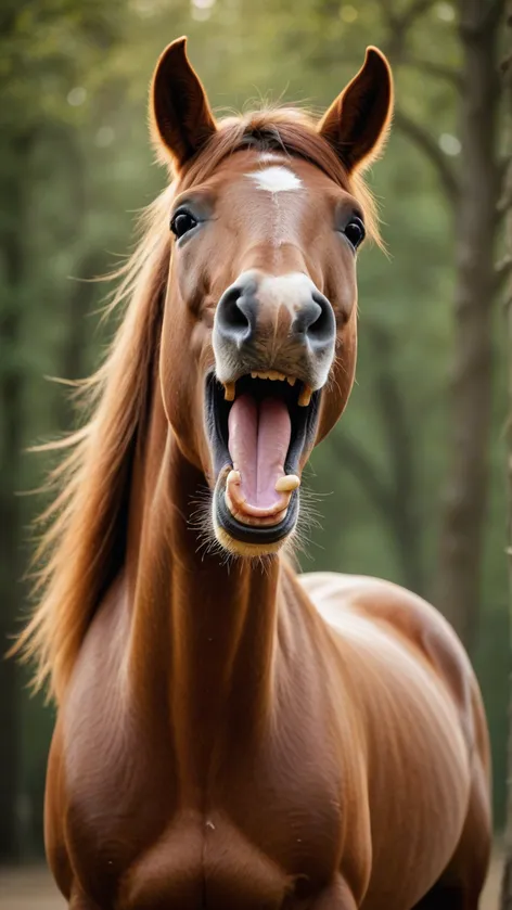 horse laughing