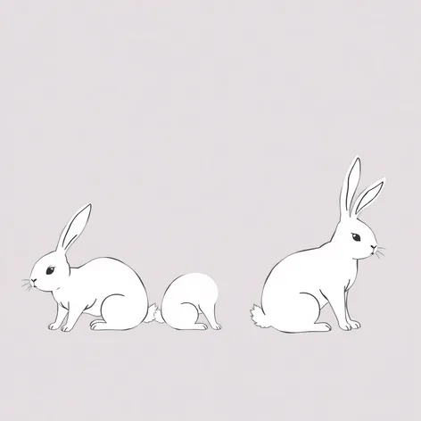 line drawings of rabbits