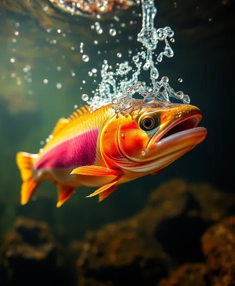 rainbow trout jumping out