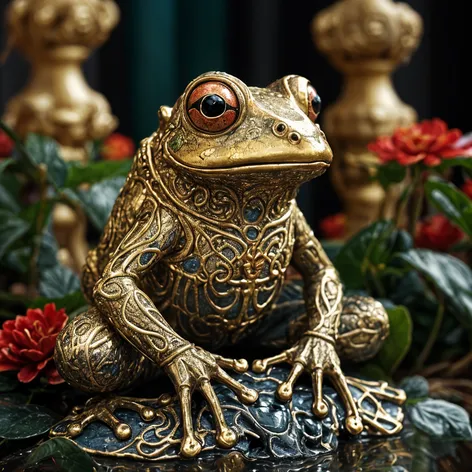 frog golden statue