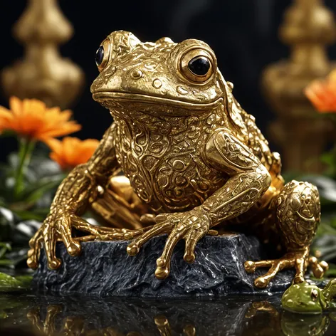 frog golden statue