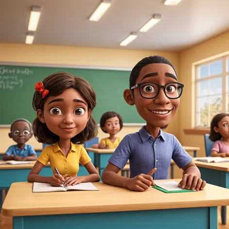 two 3d african teacher