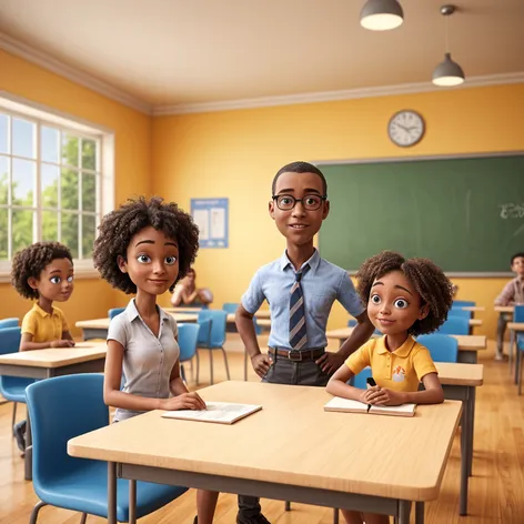 two 3d african teacher