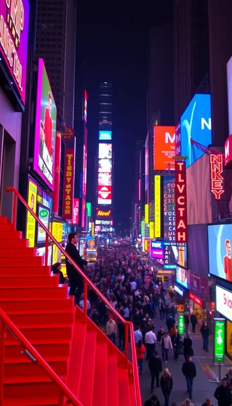 red stairs times square