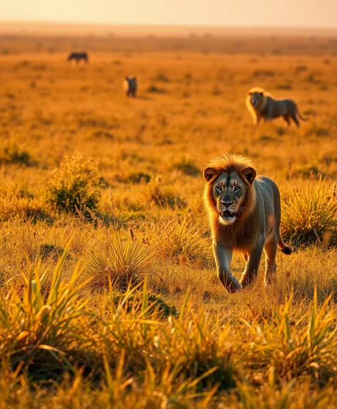 lions strolling