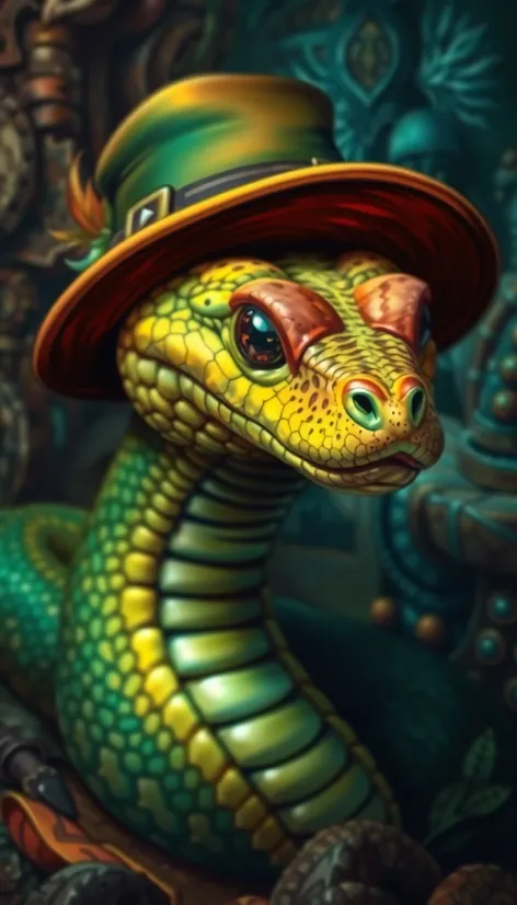 snake with hat