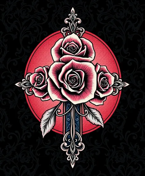 rose cross tattoo designs