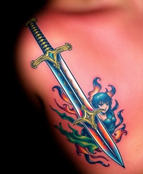 realistic sword tattoo