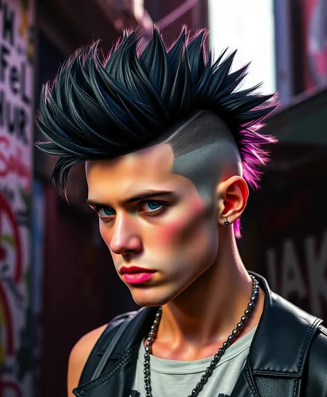 punk haircut male