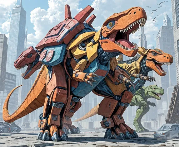 mecha dinosaurs art