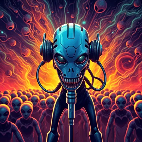 Alien, monster, microphone shaped